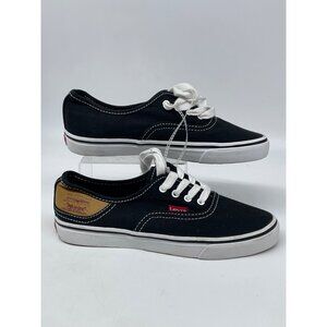 Levis Womens Black Canvas Lace-Up Sneakers Casual Shoes Size 5.5